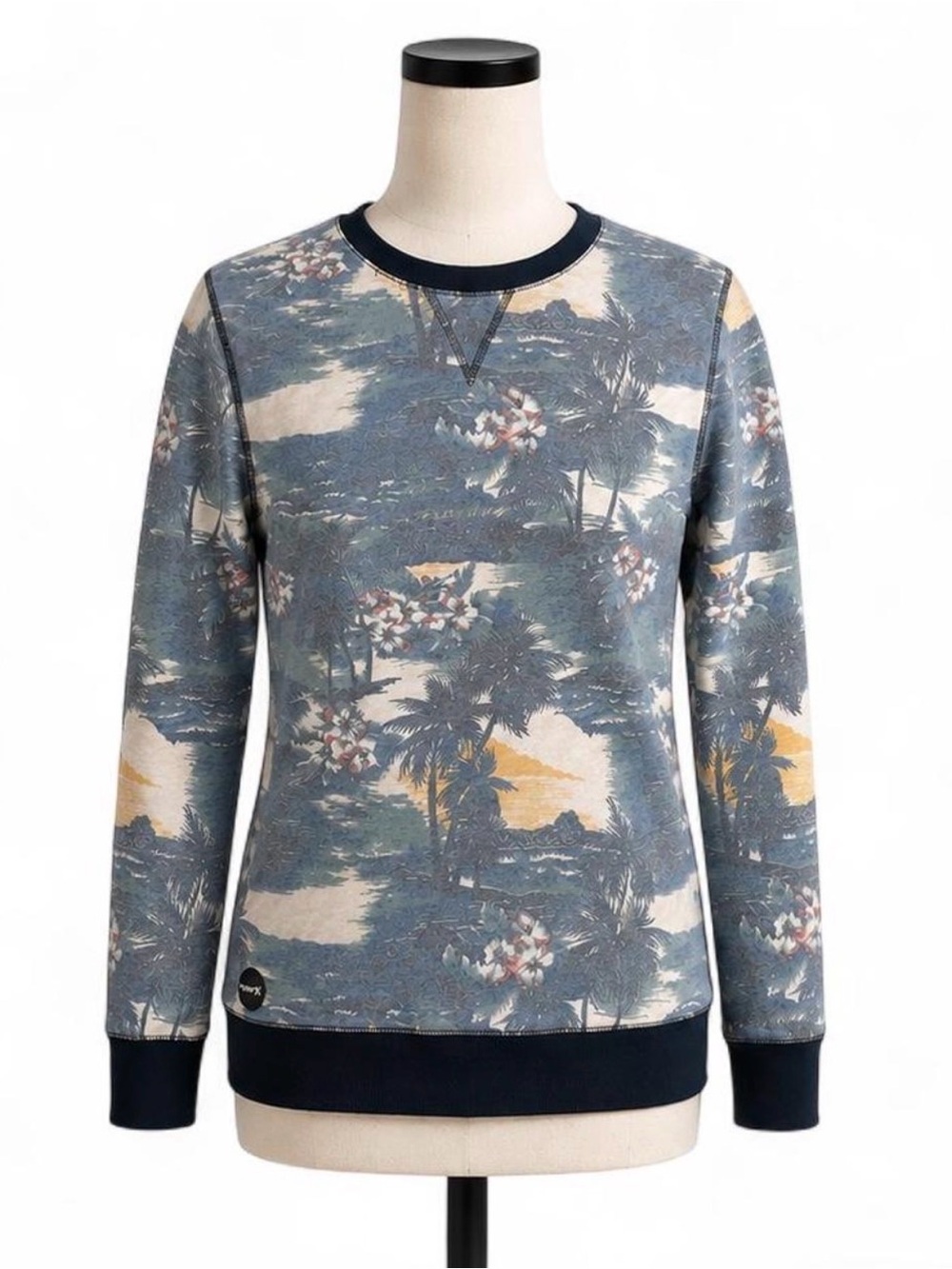Hurley Soft Fade Hawaiian Print Crewneck Size M